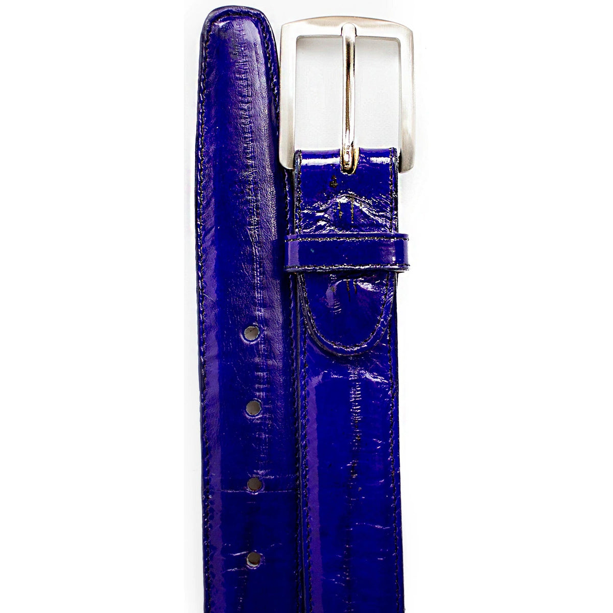 Men's Belvedere Genuine Eel Skin Dress Belt in Black main image 0