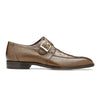 Mens Belvedere Josh Ostrich Quill Monk Strap Shoe in Brown