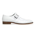 Mens Belvedere Josh Ostrich Quill Monk Strap Shoe in White