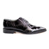 Mens Belvedere Nino Ostrich & Eel Slant Cap Toe Dress Shoe in Black