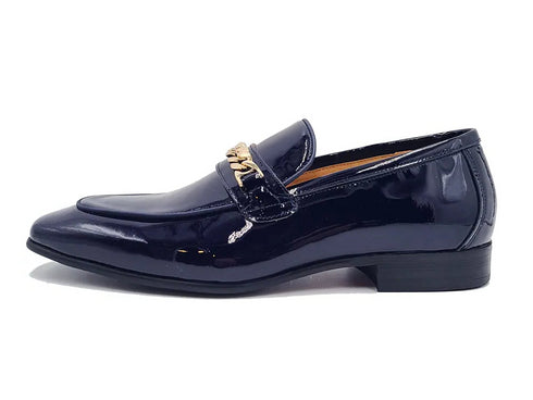 Beveled Squared Toe Patent Leather Loafer