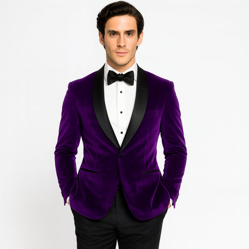 Men's Cheap Priced Big And Tall Purple Blazers Velvet - Mens Big and Tall Sport Coat - Sport Jacket