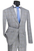 Mens Fit Peak Lapel Glen Plaid Suit in Grey