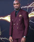 Men’s Vernon Davis Movie Event Suit – Maroon Double-Breasted Formal 3-Piece Suit