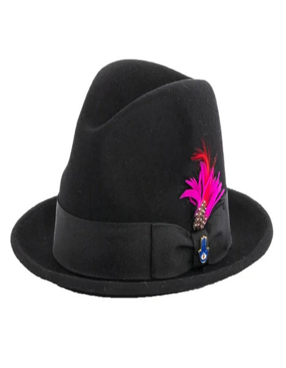 Black Dress Hat 1920s Fedora Style