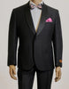 Mens Black Suit - Designer Brand Shawl Lapel Suit No Pleated Pants Modern Fit