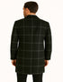 Mens Black Windowpane Wool Overcoat – Big Plaid Pattern Classic Checkered CarCoat