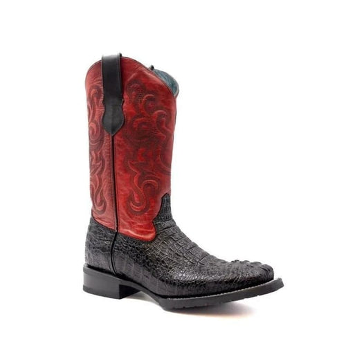 Ferinni Boot - Mens Dress Cowboy Boot - Ferrini Stampede Men's Print Crocodile Boots Handcrafted Black in Black