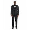 Knot Side Textured Paisley 2pc Tuxedo, Black