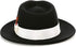 Gangster 100% Australian Wool Crushable Mens Fedora Hat - Removable Feather Gangster Black/White Mens Fedora Hat