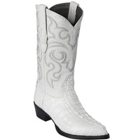 Los Altos Boots - Mens Dress Cowboy Boot - Low Priced White Crocodile Boots- in White