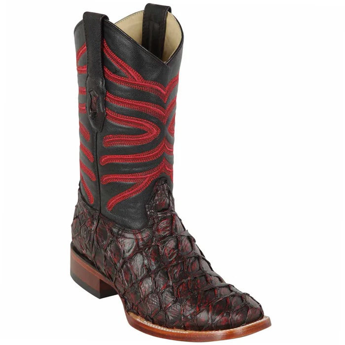 Los Altos Boots - Mens Dress Cowboy Boot - Low Priced Belmont Black Square Toe Ankle Boots- in Black main image 0