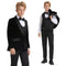 5pc Black Boys Velvet Tuxedo Includes Bowtie Slim Fit by Tazio