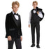 5pc Black Boys Velvet Tuxedo Includes Bowtie Slim Fit by Tazio