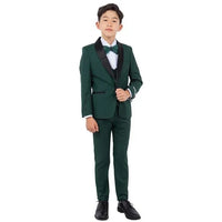 New Stacy Adams Boys Black Tuxedo Set, 5-Piece Black Shawl Collar