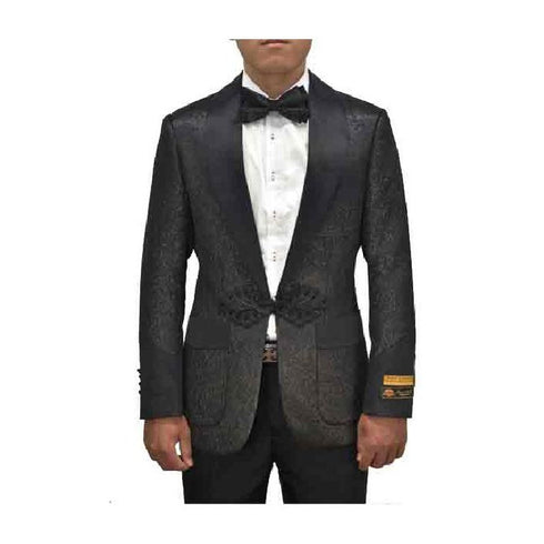 Black Alberto Nardoni One Button Shawl Lapel Tuxedo