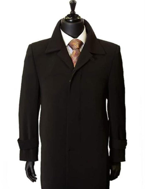 Ankle length overcoats for men Inch full length-Length Duster Dress Coat Priced Available In Big & Tall Sizes Coat Dark color black Dress Top Coat