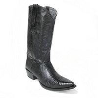 Los Altos Black Snip Toe Genuine Teju Lizard