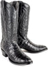 Original Black Caiman (Gator) Belly Skin Round Toe Boot