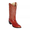Los Altos Cognac Genuine Eelskin Round Toe Boots