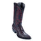 Los Altos Men's Black Cherry Genuine Ostrich Leg Snip Toe Boots