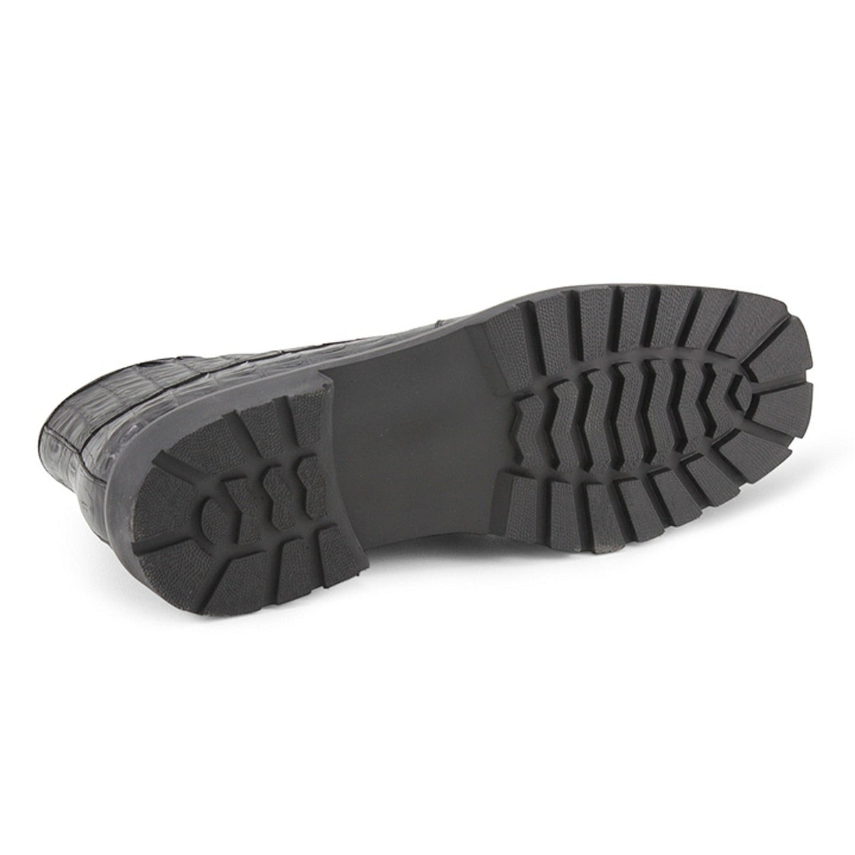 Los Altos Black Genuine Crocodile Biker Boot