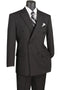 Mens Classic Double Breasted Black Poplin Suit