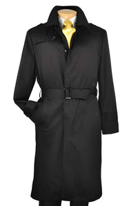 Dark color black Overcoat Dress Coat Priced Available In Big & Tall Sizes Trench Coat