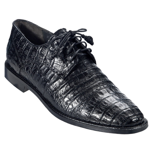Los Altos Oxford Black Genuine Caiman Crocodile Shoes