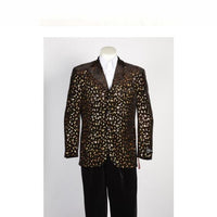 Black Gold Fashion Paisley Floral Blazer Sportcoat