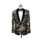 Black Gold Shawl Lapel Paisley Floral Tuxedo Sport Coat