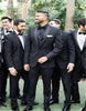 Adrian One Button Black Slim Fit Wedding Groomsmen Suit Online