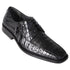 Los Altos Black Genuine Caiman Belly Lace-Up Genuine Oxford Shoes
