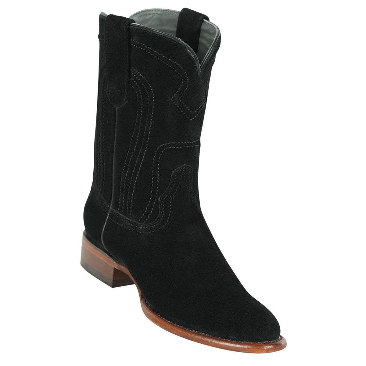 Los Altos Men's Round Toe Leather Short Boots Belmont - Black 69B2105 main image 1