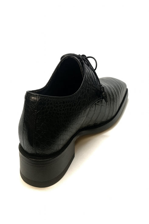Los Altos All-Over Crocodile Lace Up Dress Shoes