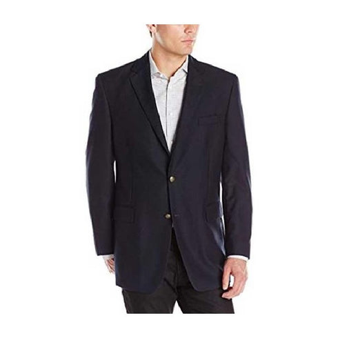 Black Men's Two Button Notch Lapel Single Breasted Blazer