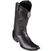 Los Altos Boots - Mens Dress Cowboy Boot - Low Priced Black Ostrich Cowboy Boots- in Black