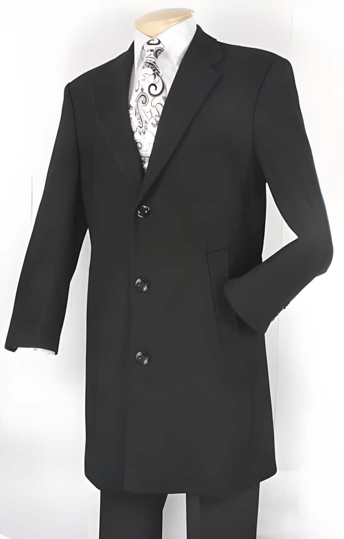 Men's Overcoat - Three Quarter Car Coat + Black main image 0