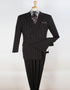 Pleated Suit - Mens Suits With Pleated Pant - Regular Fit Double Breasted Suit - Black Suit