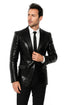 Black Sequin Tuxedo Blazer