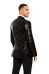 Black Sequin Tuxedo Blazer