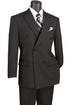 Mens Black Double Breasted Suit - Mens Classic Double Breasted Poplin Suit in Black