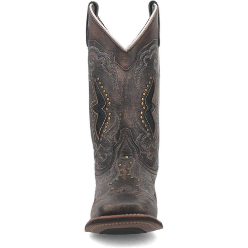 Laredo Spellbound Black Tan Broad Square Toe Women Boots