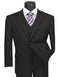 Pleated Dress Men Suits - Mens Classic Fit Vested Banker Black Pinstripe Suit