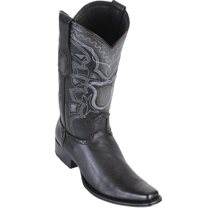 Los Altos Boots - Mens Dress Cowboy Boot - Low Priced Men's Black Roper Boot- in Black main image 0