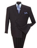 Pleated Dress Men Suits - Mens Classic Double Breasted Smooth Pinstripe Black Suit