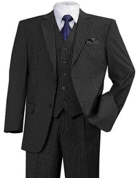 1920s Mens Suit - 1920s Mens Outfit - 1920s costume Bold Pinstripe Wide Suit Black