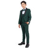 New Stacy Adams Boys Black Tuxedo Set, 5-Piece Black Shawl Collar