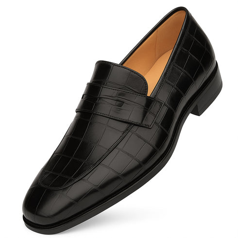 Piccolo Alligator Penny Loafer Blue By Mezlan Made In Spain Brand