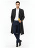 Mens Full Length Wool and Cashmere Overcoat - Winter Topcoats - Black Coat